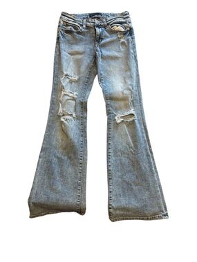 Aeropostale Light Blue Distressed Flare Jeans